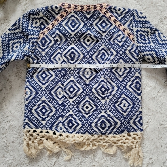 Tularosa Santa Fe Fringe Jacket in Diamondback Blue Cream Size XS - Picture 12 of 14
